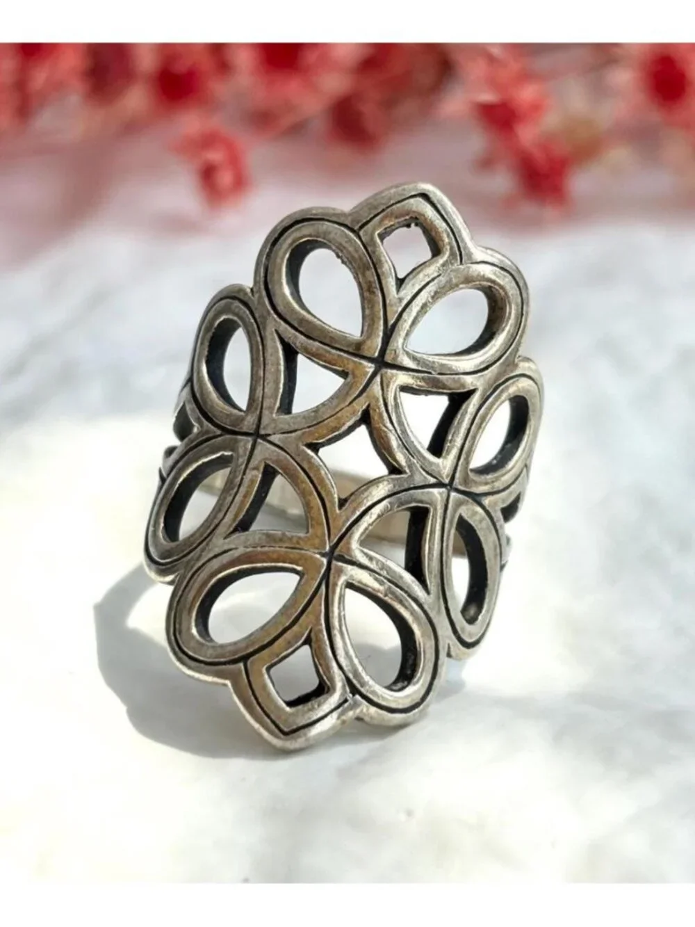 RARE Retired James Avery Tracery Jumbo Sterling Silver 925 Vintage Ring - sz 8